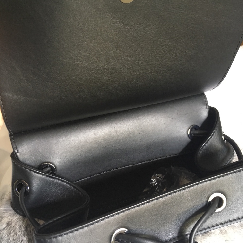 SOLD Michael Kors MK Grey Rabbit Fur Backpack Kirk - Picture 6 of 8